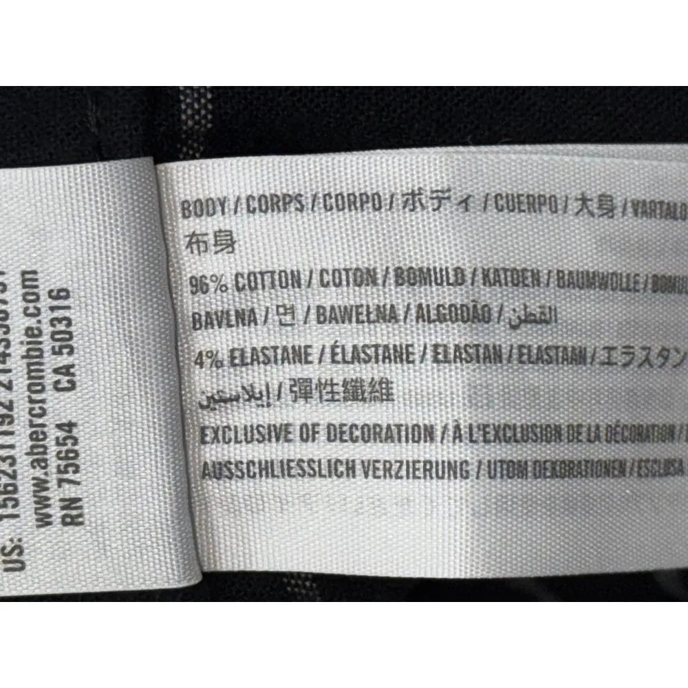 Abercrombie & Fitch Black Gray Grey Plaid Cropped Dress Trousers Womens Size S - Image 4