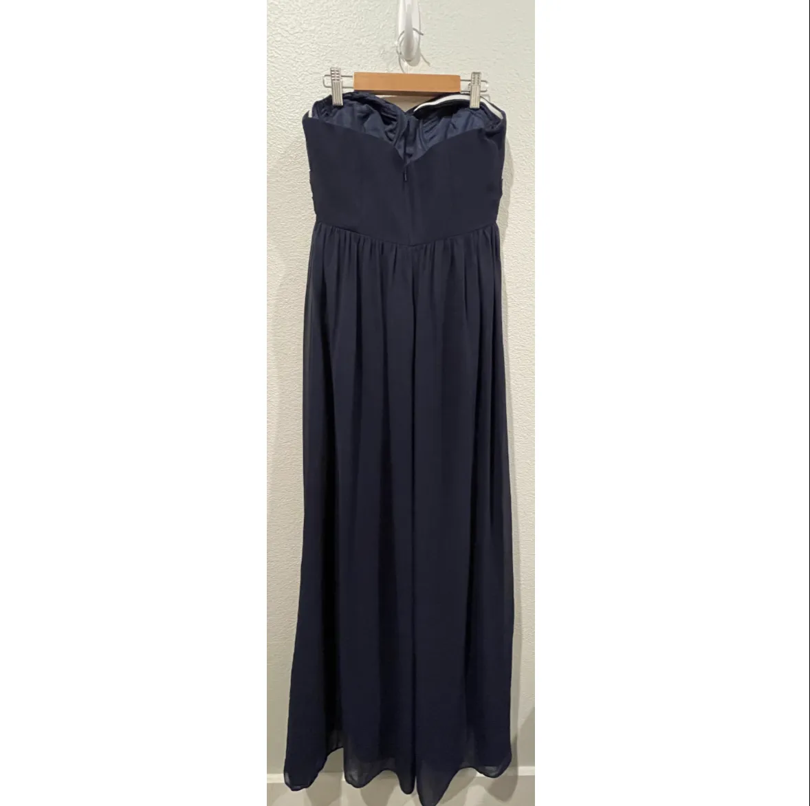 Bill Levkoff  Navy Blue Strapless Maxi Dress - Image 6