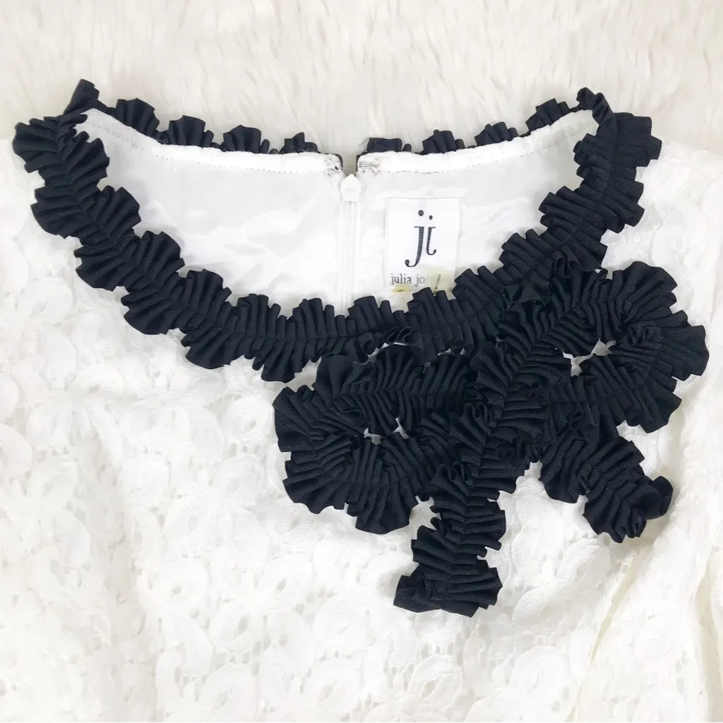 JULIA JORDAN White Black Sleeveless Lace Dress A-line Knee Length Size 6 New‎ - Image 4