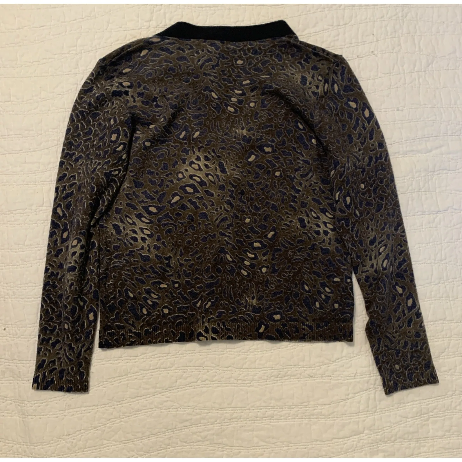 Tory Burch knitted cardigan with animal print, size XL but fits like a Medium - Image 4