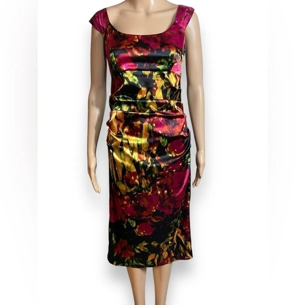 London Style Nights Party Floral Sleeveless Midi Dress Size 8 (Fits like a 4/6) - Image 6