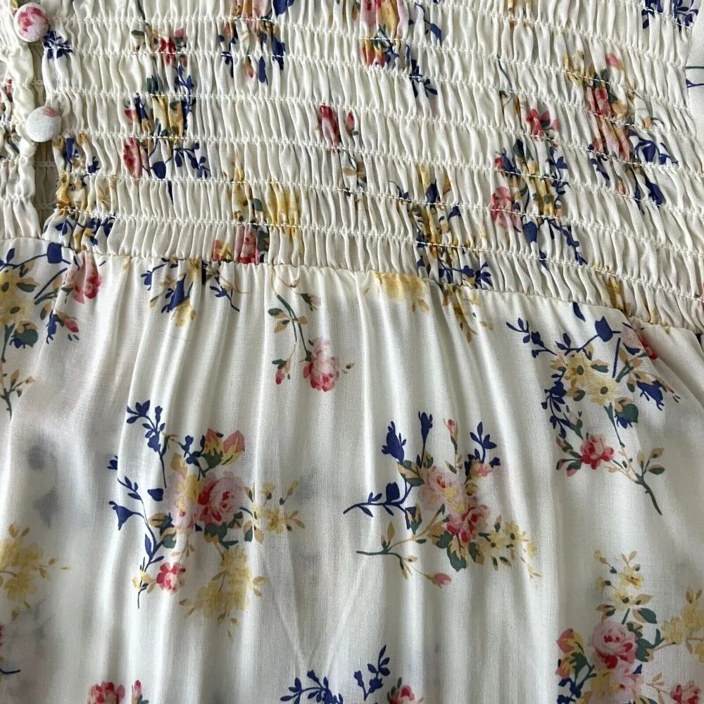 Cynthia Rowley Floral Smoked Peasant Blouse - Image 6