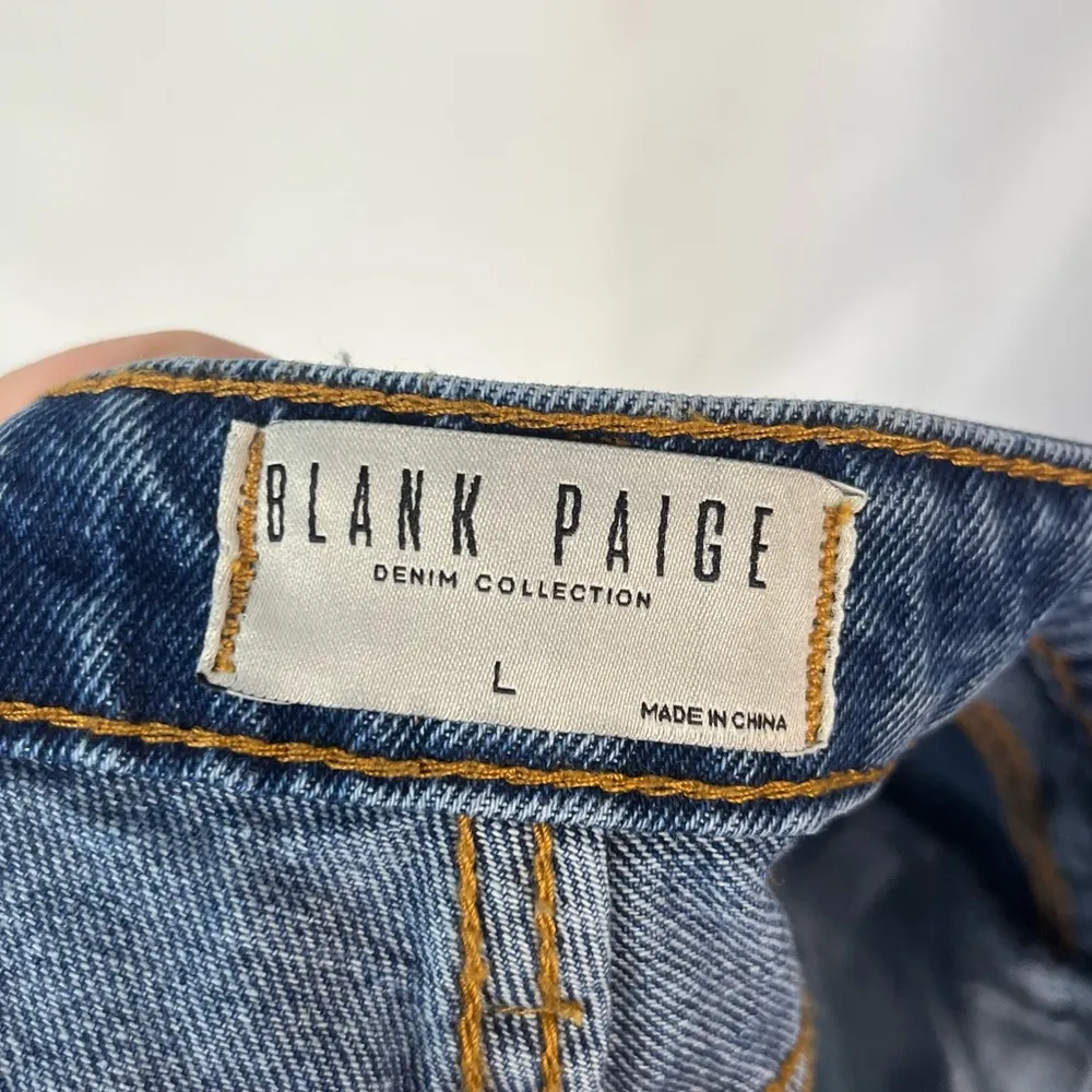 Blank Paige Medium Wash Distressed Denim Shorts L - Image 29