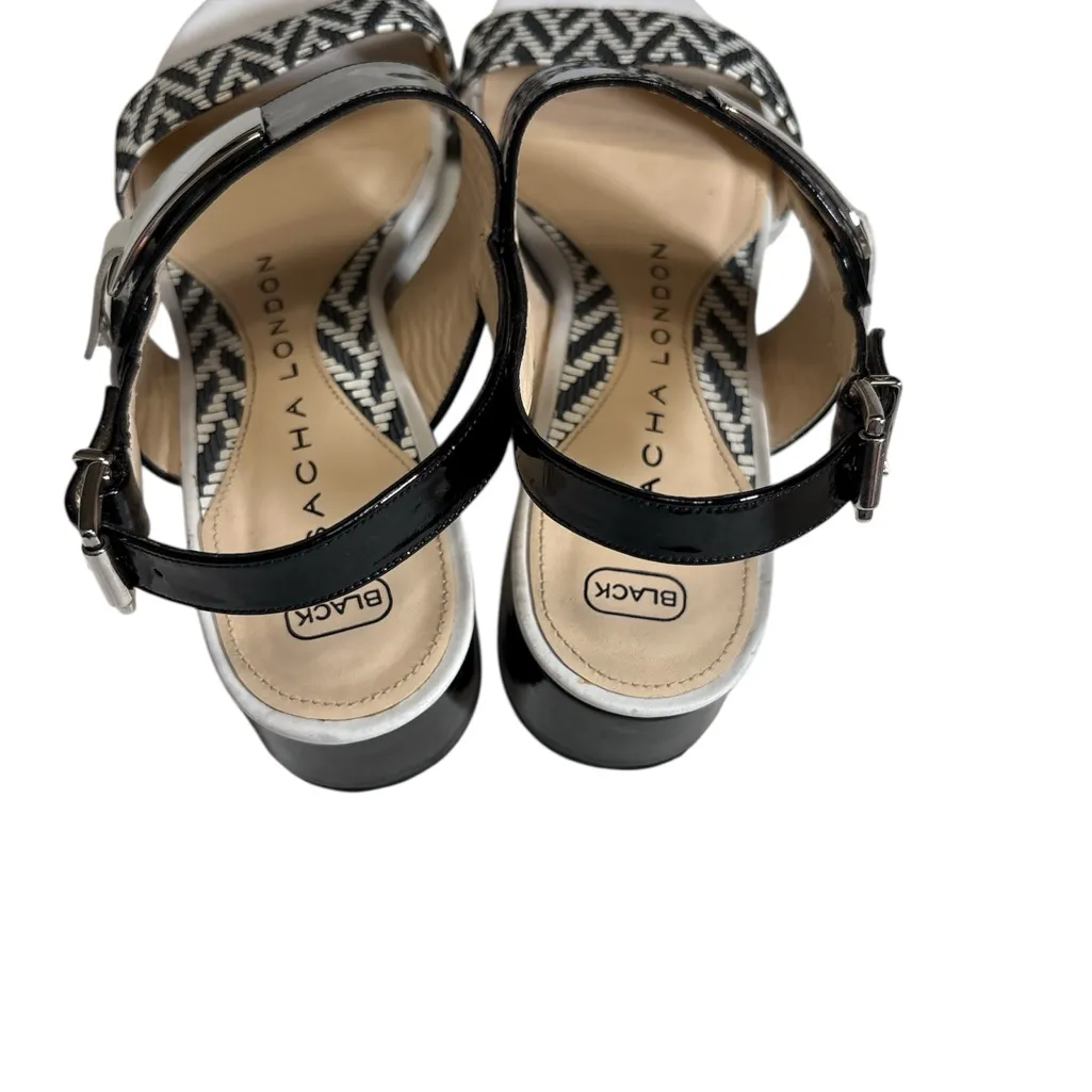 Sacha London Black and white Patterned Sandals,Hand Made in Spain Size 7 - Image 3