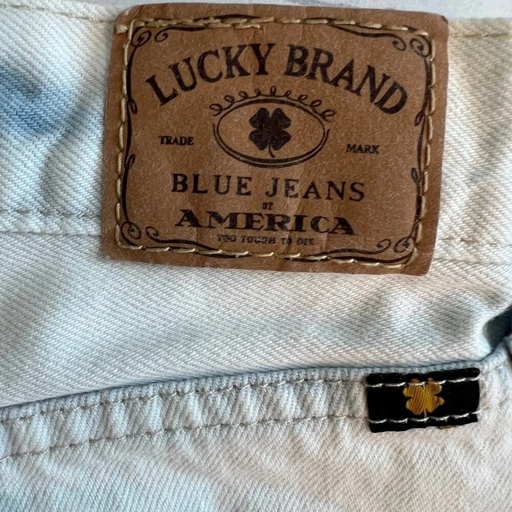 Lucky Brand The Cutoff bleached raw hem denim jeans shorts Size 6/28 - Image 13