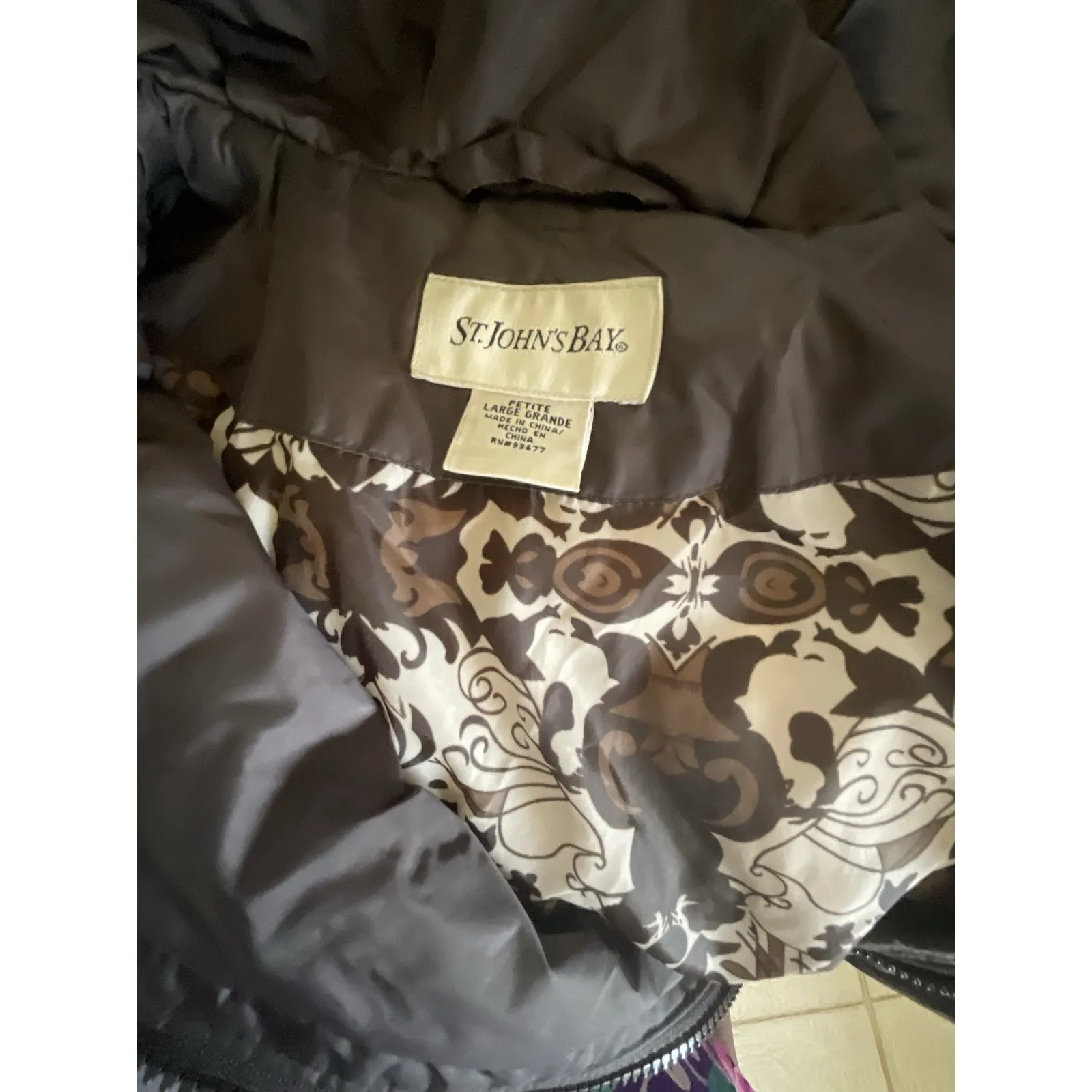 St John's Bay Brown Puffer Down/Feather Filled Knee Length Coat‎ - Image 11