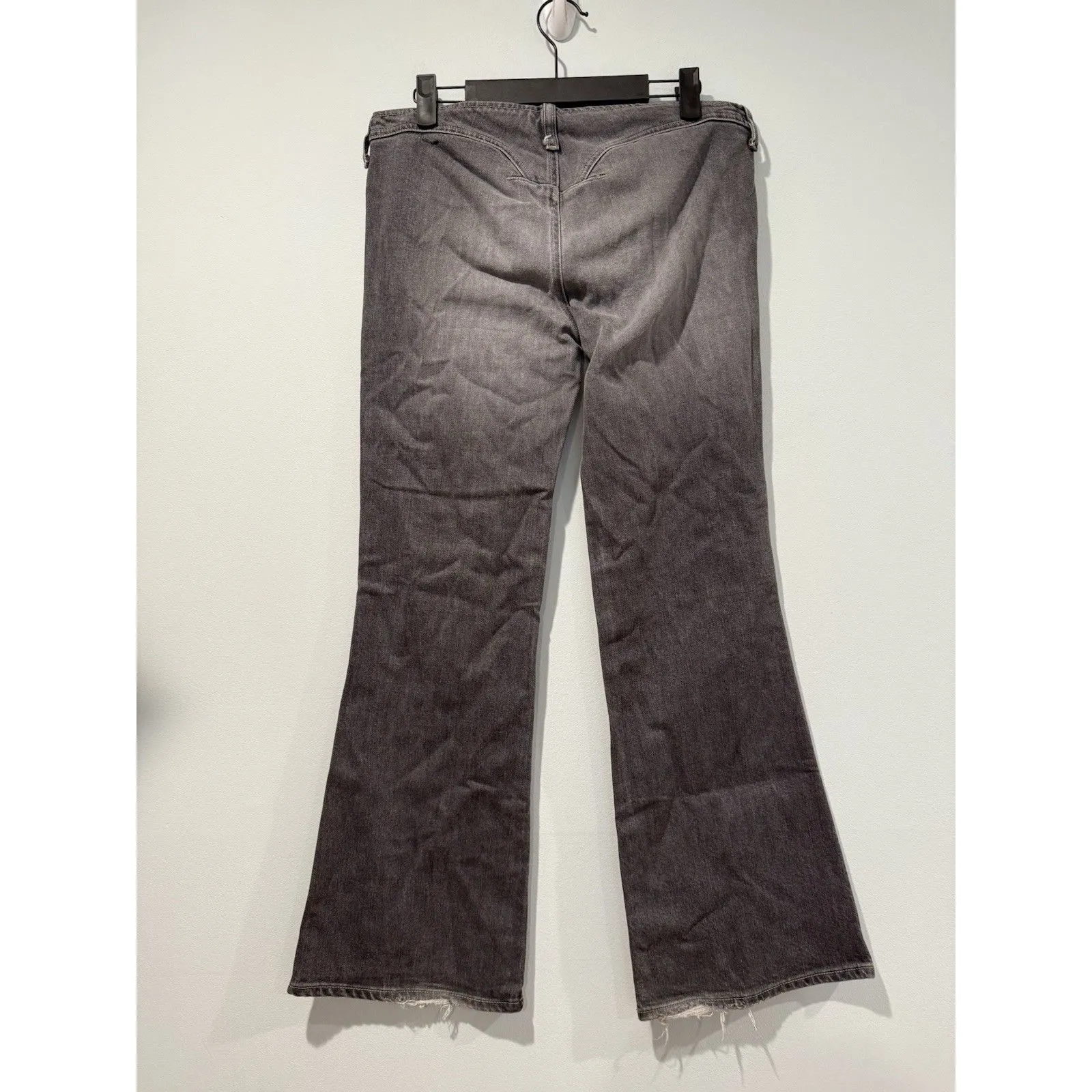 Vintage Y2K Diesel Jeans Womens 31" Grey Low Rise Flare Snap Close Cotton - Image 2