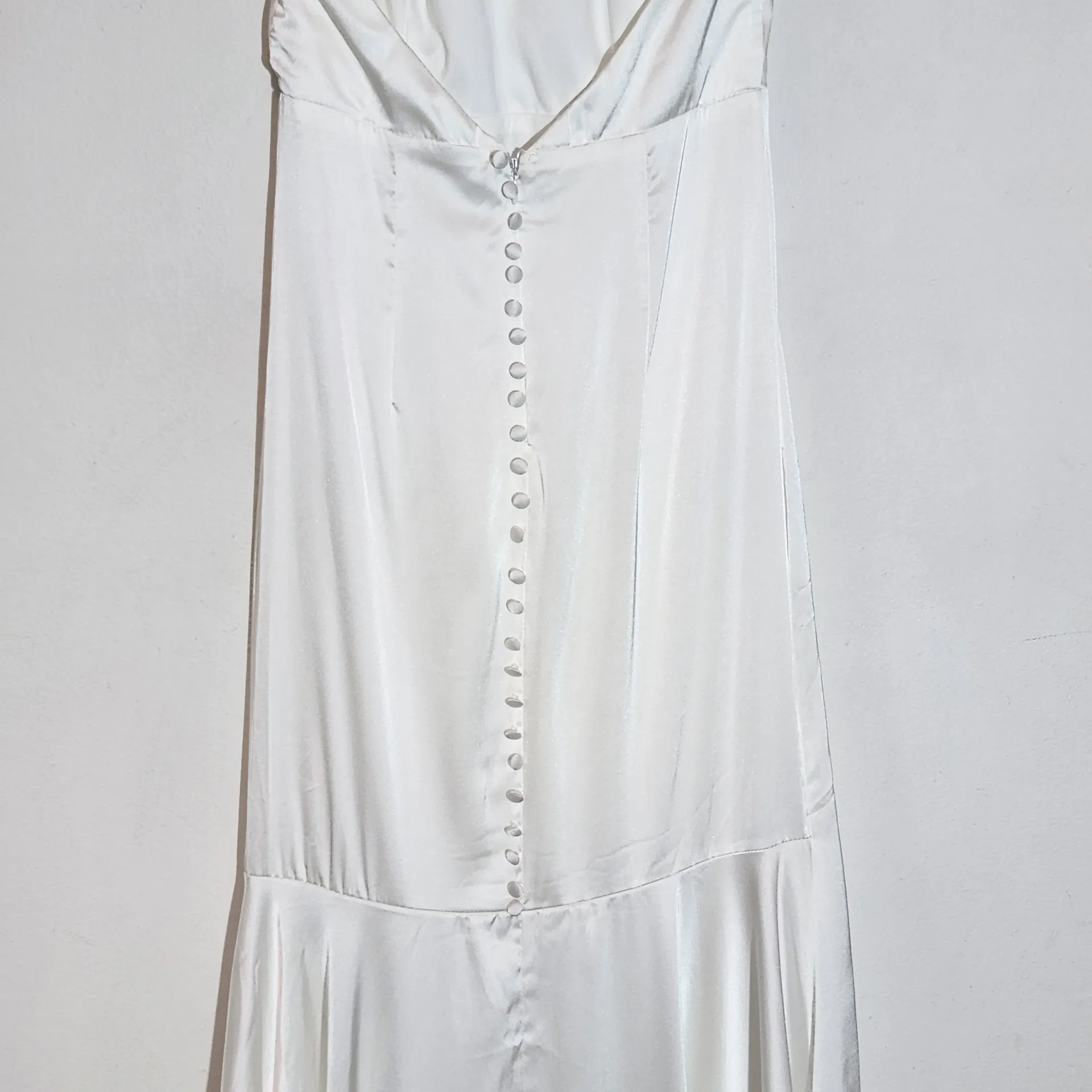 Lulus White Satin Halter Mermaid Wedding Dress Size XS Minimalist Wedding Gown - Image 8