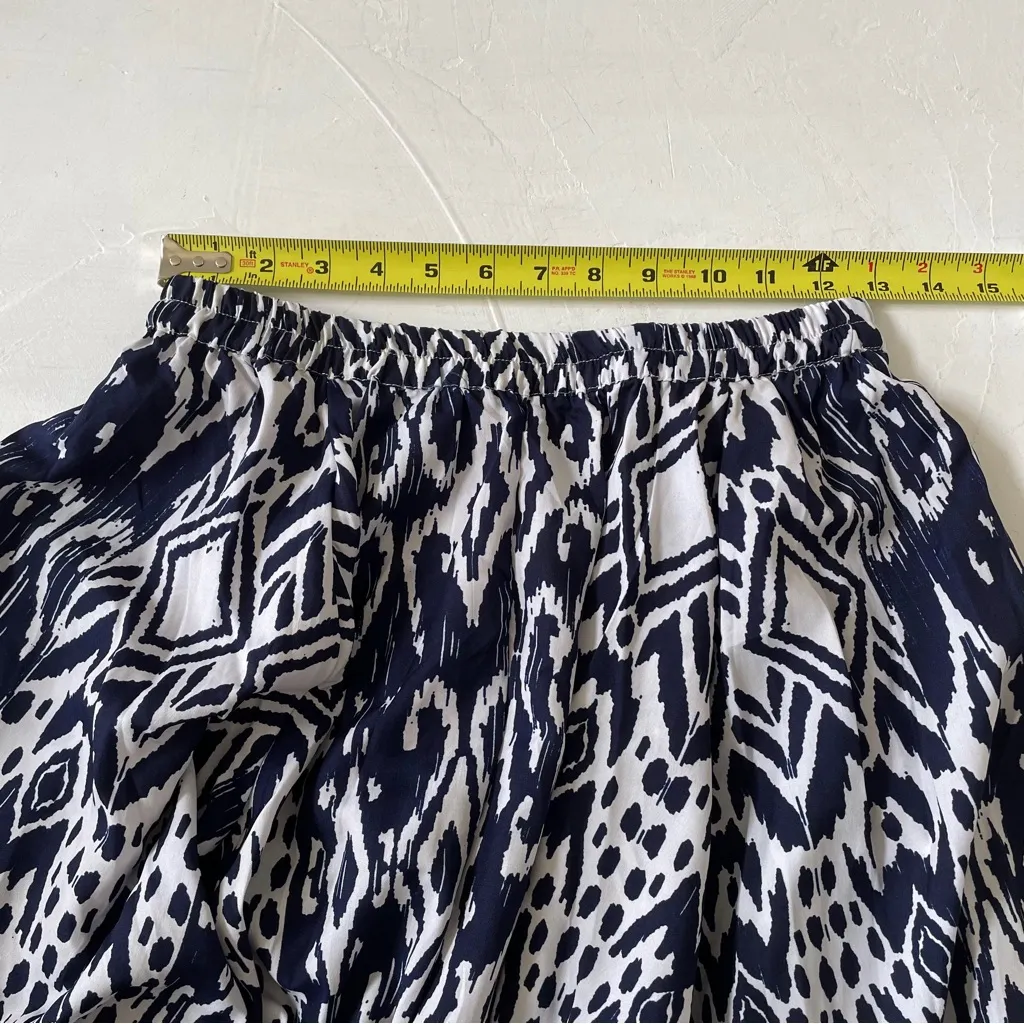 Rebellion Again Full A- Line Maxi Skirt Floral Aztec Ikat Fall Blue Motif S NWT - Image 8