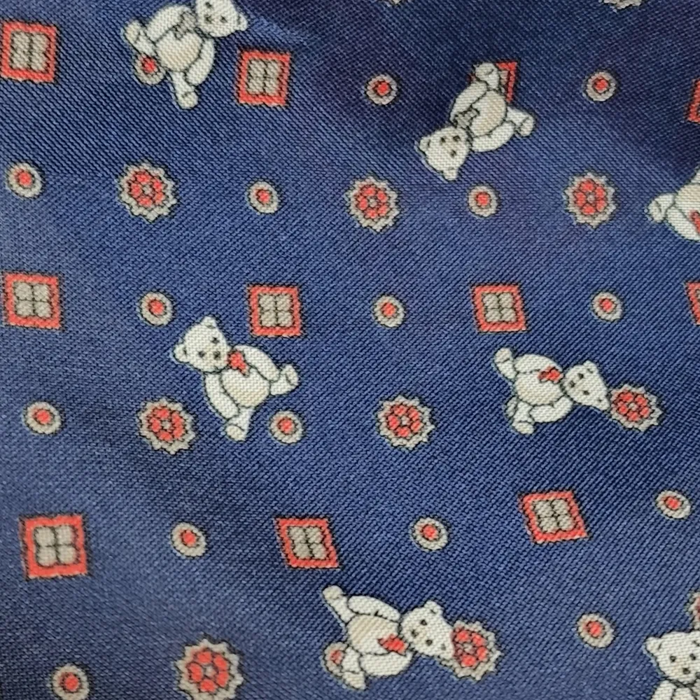 Vintage Navy Teddy Bear Large Square Scarf - Image 21