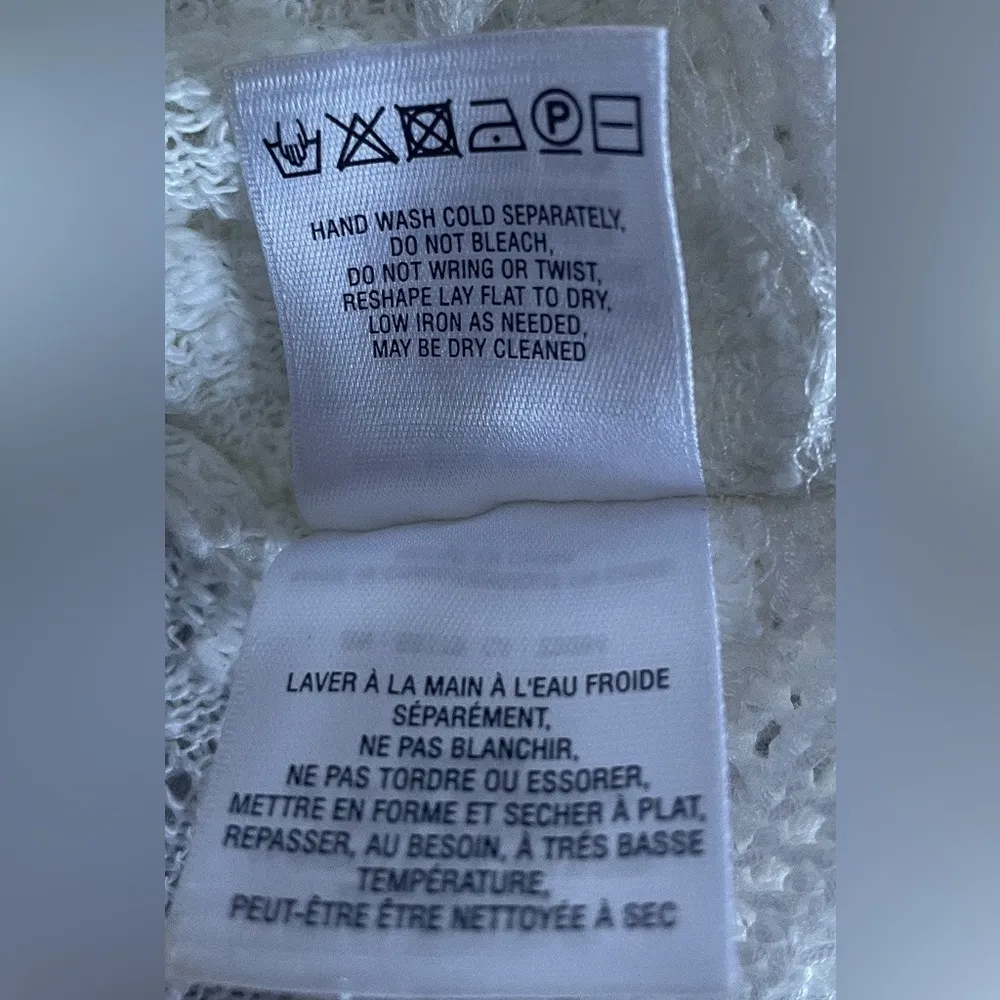 Meadow Rue Anthropology White Crochet‎ Top Size XS/S EUC - Image 7