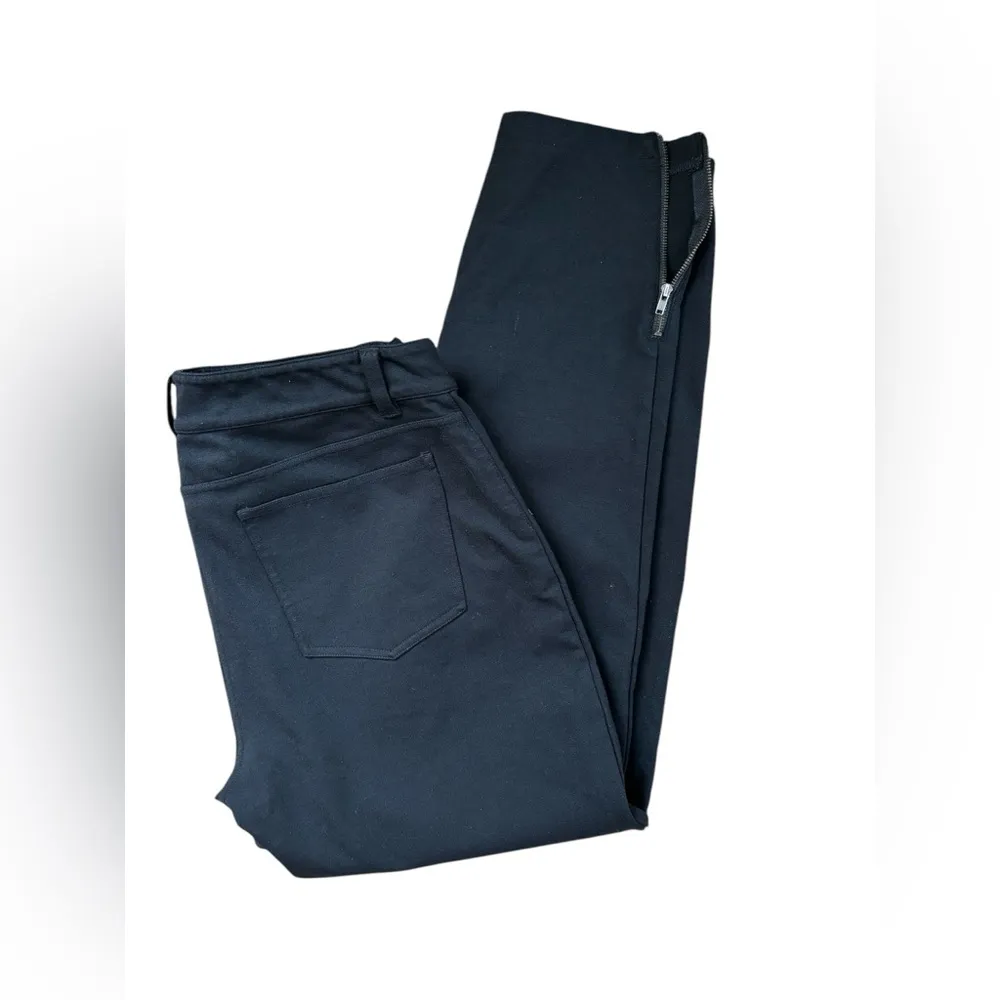 Eileen Fisher Riding Breeches Ponte Pant Black Sz M Equestrian Stretch Zip Ankle - Image 2