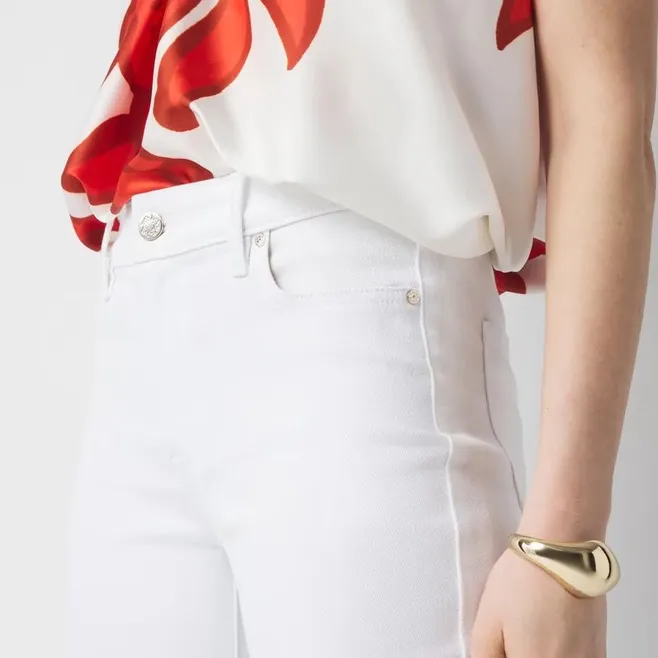 WHBM White Mid Rise Slim Bootcut Jeans NEW 12 - Image 5