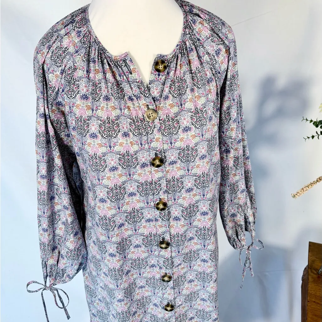 Liberty Fabric x J.Crew Club Nouveau Floral Button-Front Dress Women’s  XS🧡 - Image 3