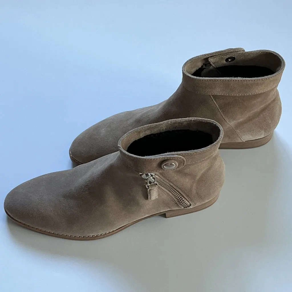 Aquatalia Suede ankle boots 9 Weatherproof Suede Booties Rose Tan Neutral $495 - Image 6