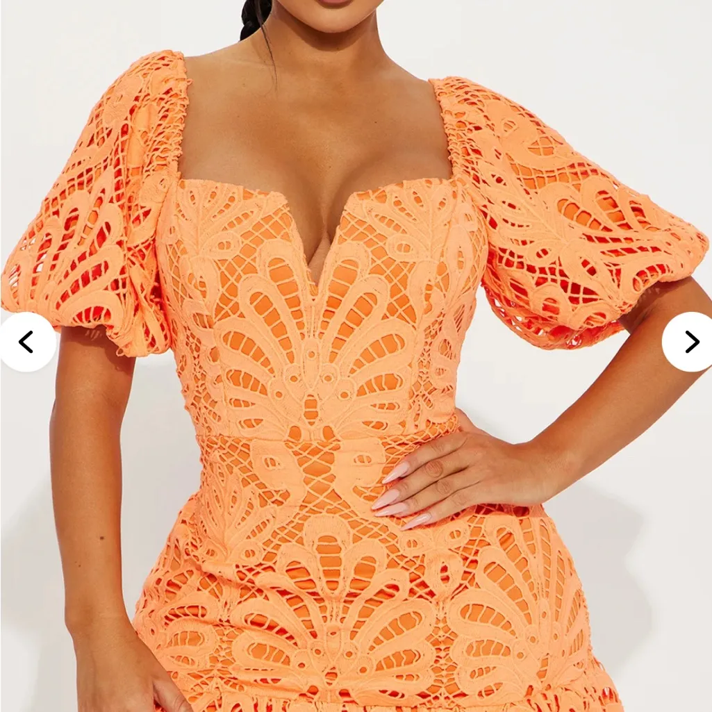 Flying Tomato Lifetime Celebration Vibrant Orange Crochet Dress - Image 12