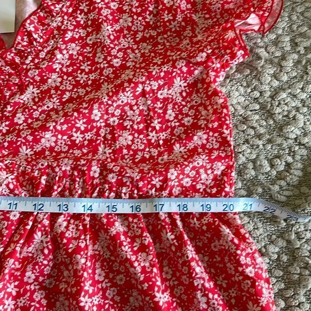 NWT Made‎ With Love ❤️Baby Doll Dress. Size Large. Floral Red - Image 8