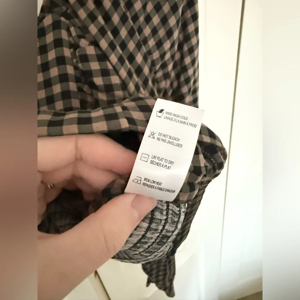 NWT Saltwater Luxe Mykel Top Plaid Long Sleeve Ruched Blouse Size Small - Image 8