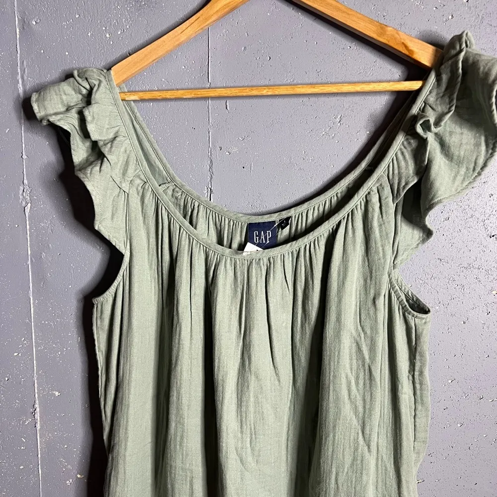 GAP • Crinkle Gauze Mini Green Dress in size Large - Image 9