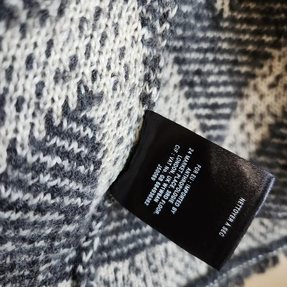 Anthropologie Angel Of The North Open Front Knit Cardigan Size XS Gray Black - Image 7