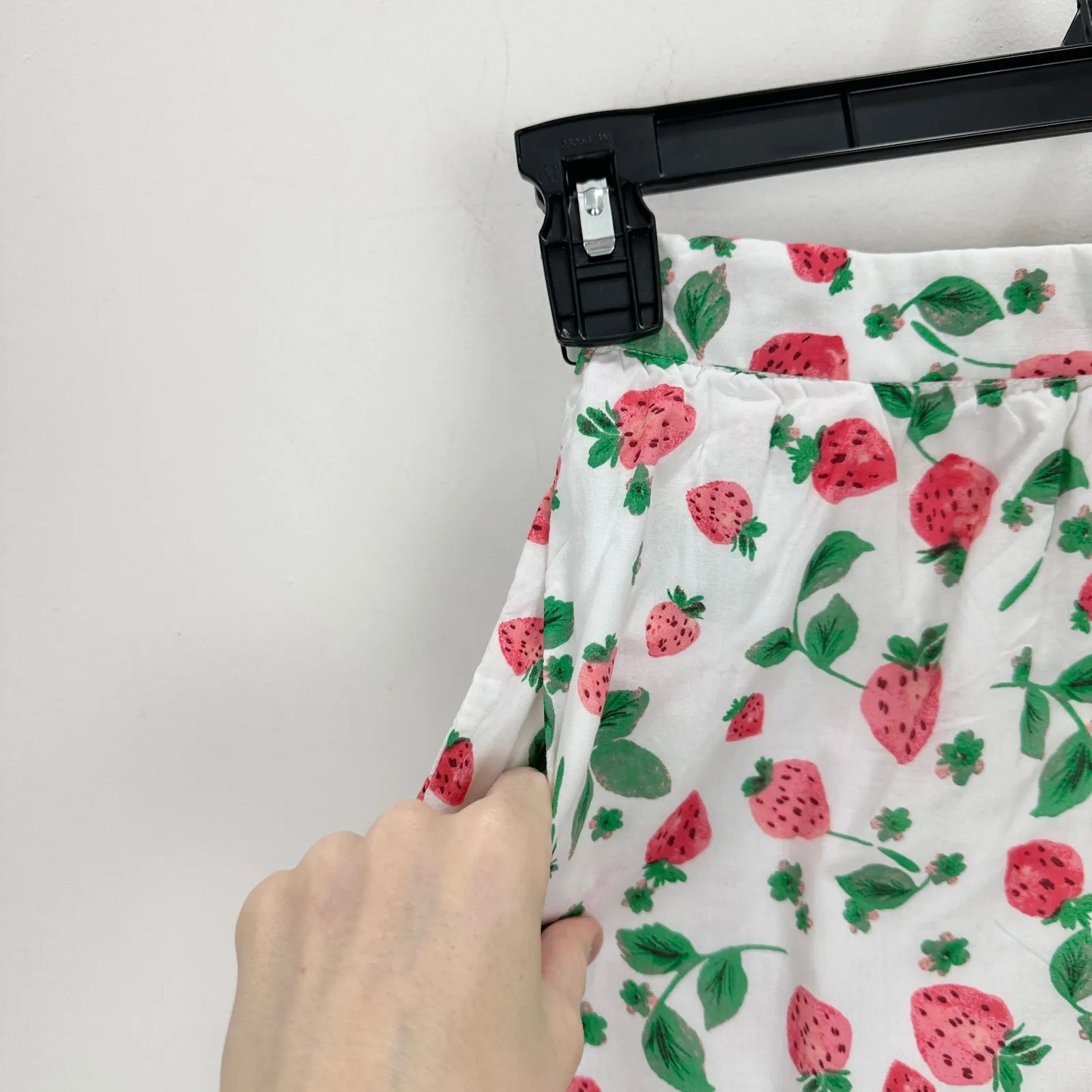 J.Crew Petite Midi Skirt Flounce Hem Strawberry Print Cotton Cottagecore XXS NWT - Image 10