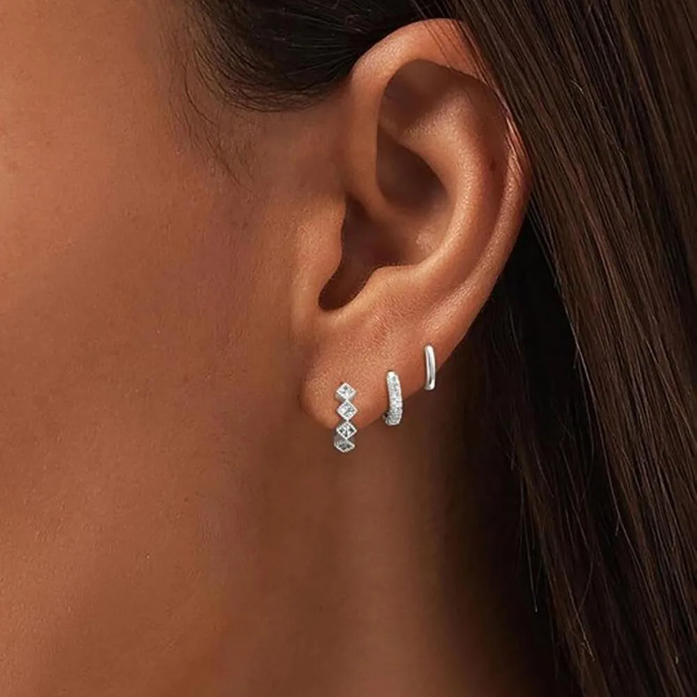 3 Pairs Gold Hoop Earrings Set，Dangle Huggie Earrings for Women - Image 3