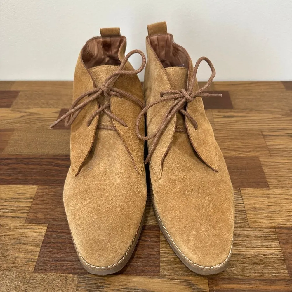 Madewell Womens Nash Chukka Boots 7 Tan Suede Leather Ankle‎ Laceup Almond Toe - Image 3