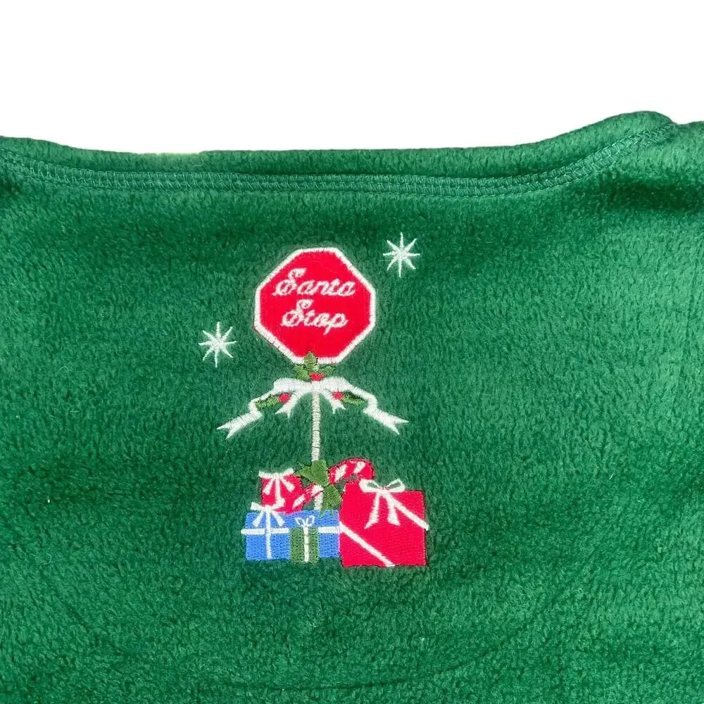 Vintage‎ Decorated Originals Green Christmas Cardigan Sweater Women's Large - Image 5