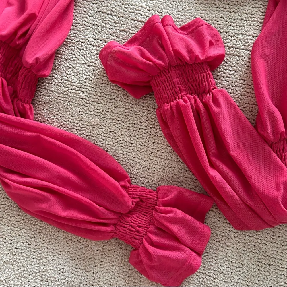 Dolls kill Zya HOT PINK LOLITA Underwire balloon dramatic sleeve TOP - Image 9