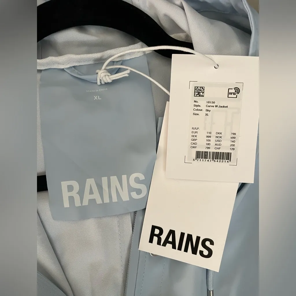 NWT Curve Women’s Rains Waterproof Raincoat Blue Hooded Trench Coat Size XL - Image 10