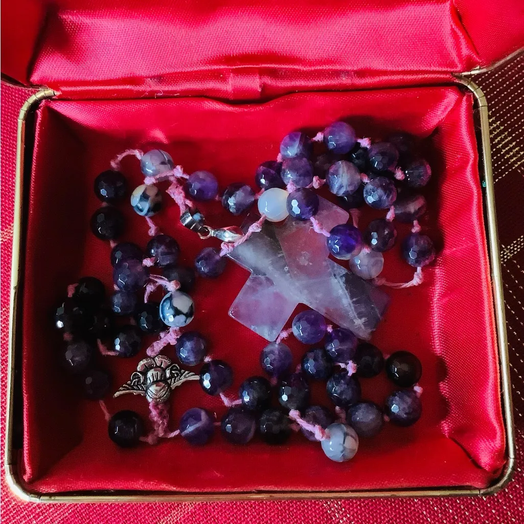Natural Amethyst stone Cross necklace 💖 - Image 4