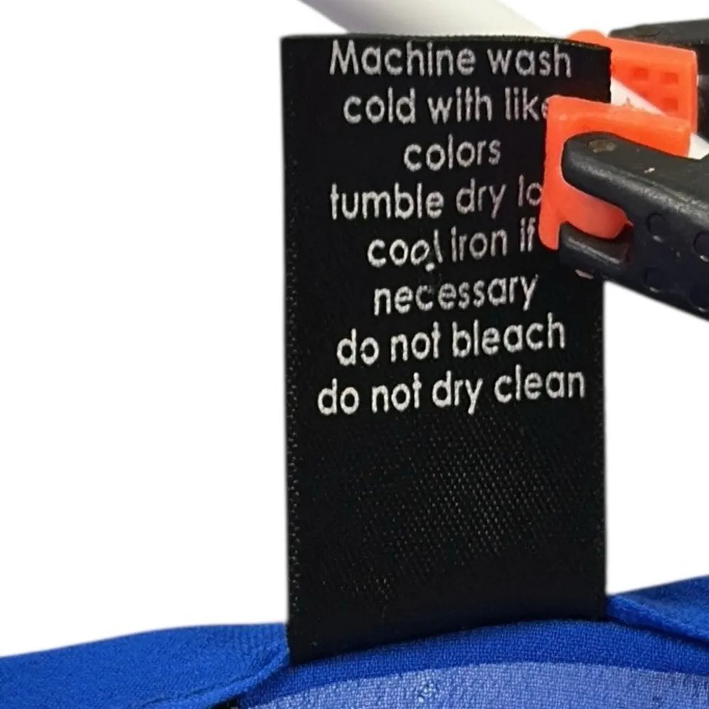 Fun Flirt Blue Embroidery Flowy Open Skirting Sleeveless Midi Maxi Dress Small - Image 16