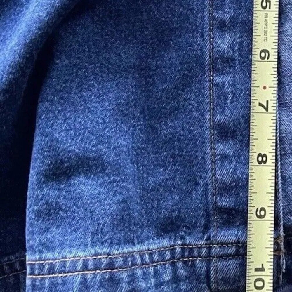 Vintage Bill Blass Women’s Below The Knee  Denim Blue Button Jean Skirt Sz 16 - Image 7