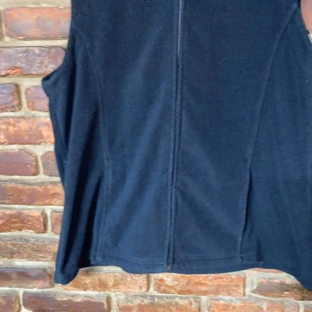 Kinetic Plus Solid Black Fleece Full Zip Sleeveless Vest Women's Size XL - Image 3