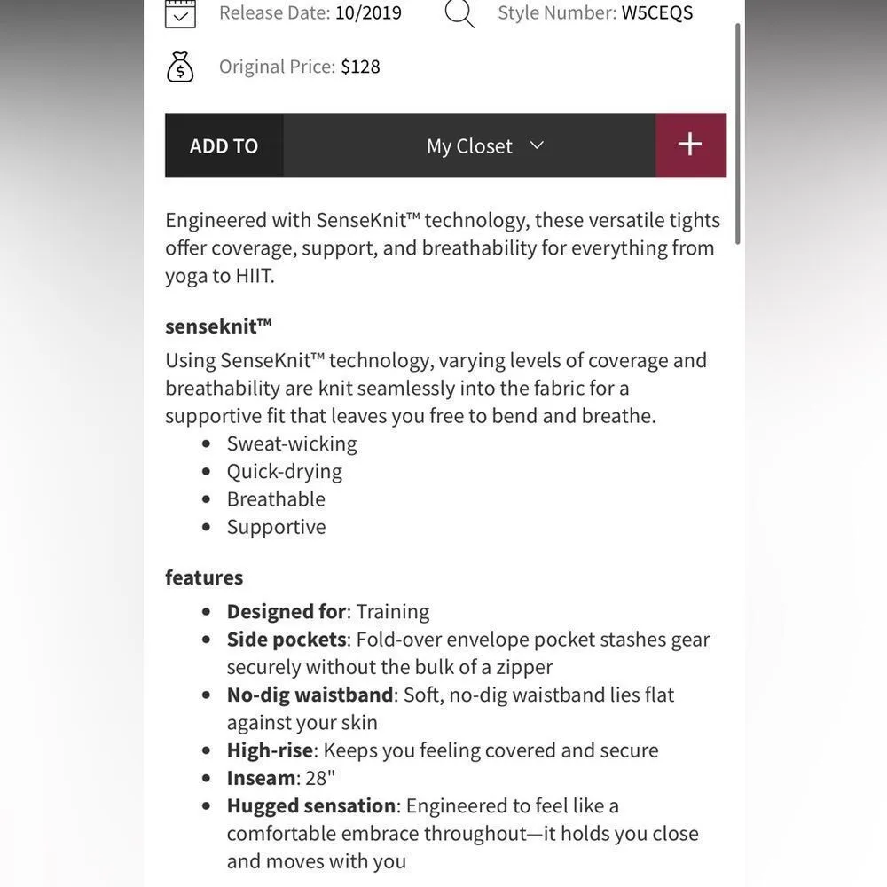 Lululemon Mapped Out High-Rise Tight 28"
Black / Glacier Grey - Image 6