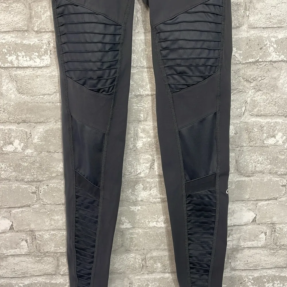 Alo High Waist Moto Sport Leggings with Mesh Panels - Image 3