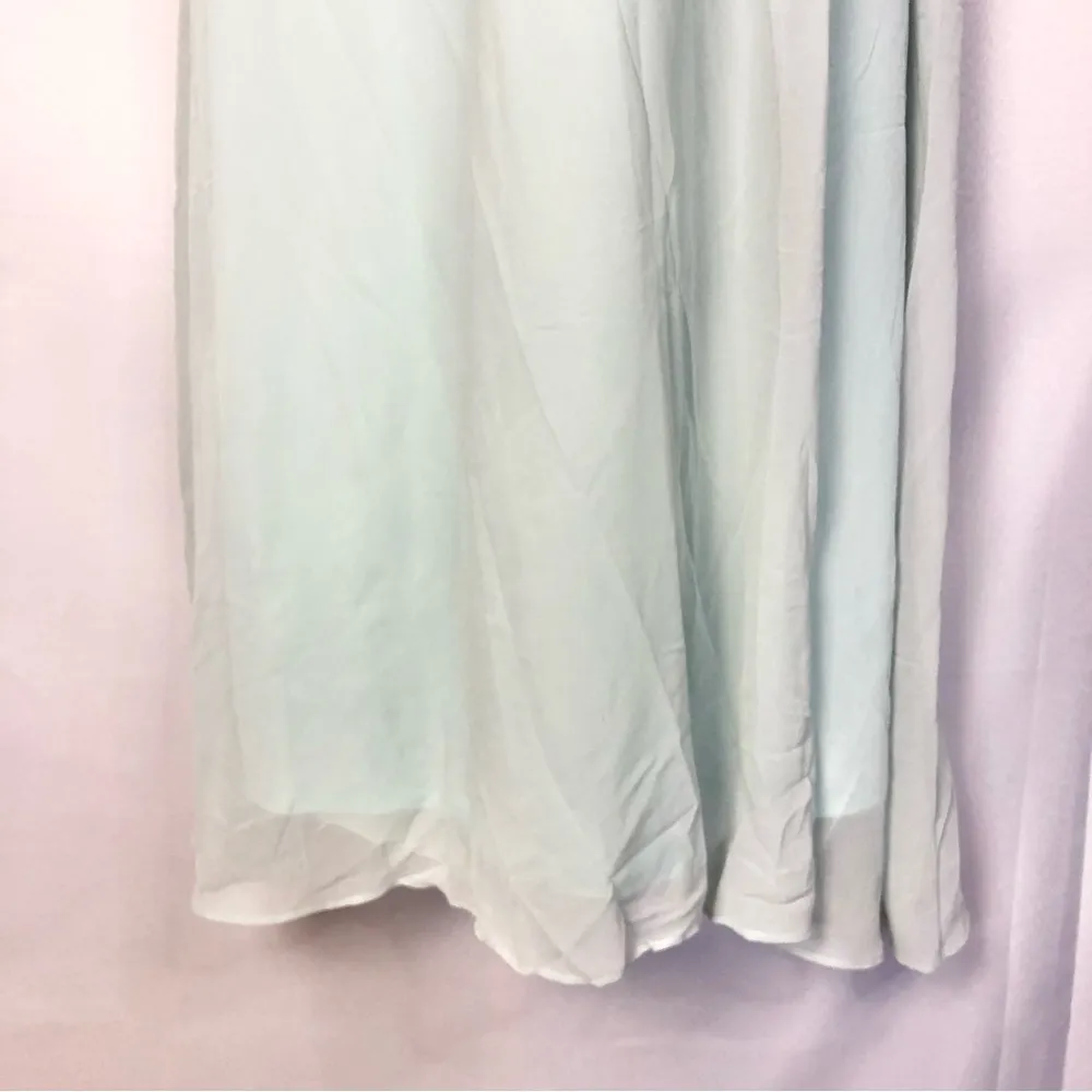 BooHoo Light Blue Chiffon Wrap Formal Maxi Dress 6 - Image 28