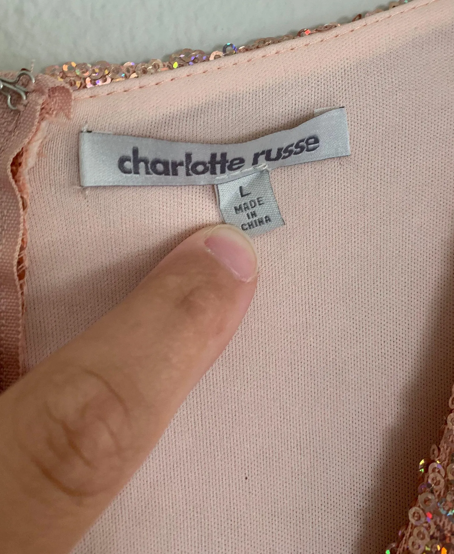 Charolette Russe Pink Sequin Plunge Neck Mini Long Sleeve Dress - Image 5