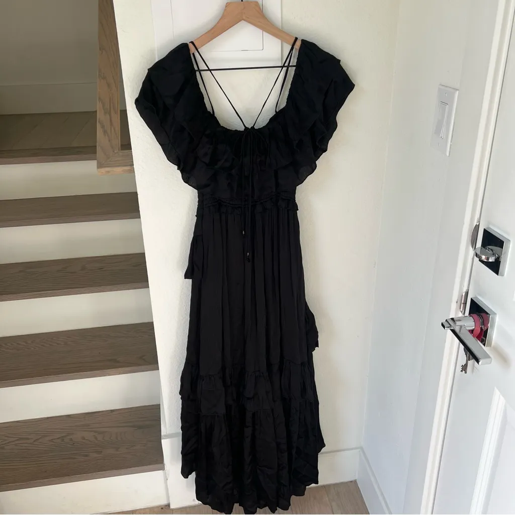 Ulla Johnson Louisa Silk Gown Madi Dress in Black Sz 2 - Image 4