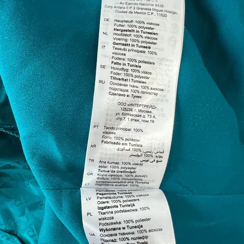 Sandro Paris Teal Jacquard Ruched Dress Size 36 NWT Read Description - Image 8