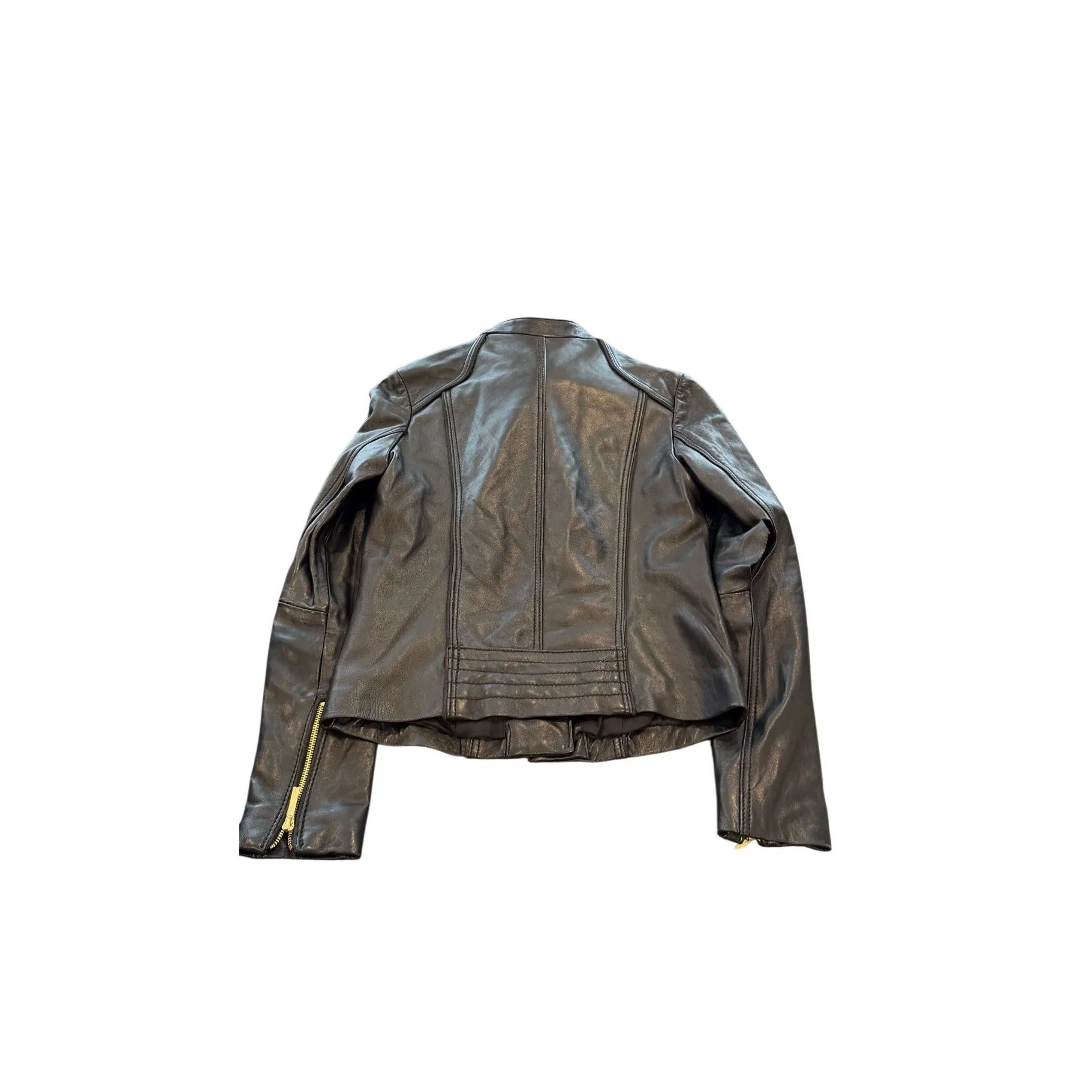 Michael Kors  Black Leather Moto Jacket size S - Image 6