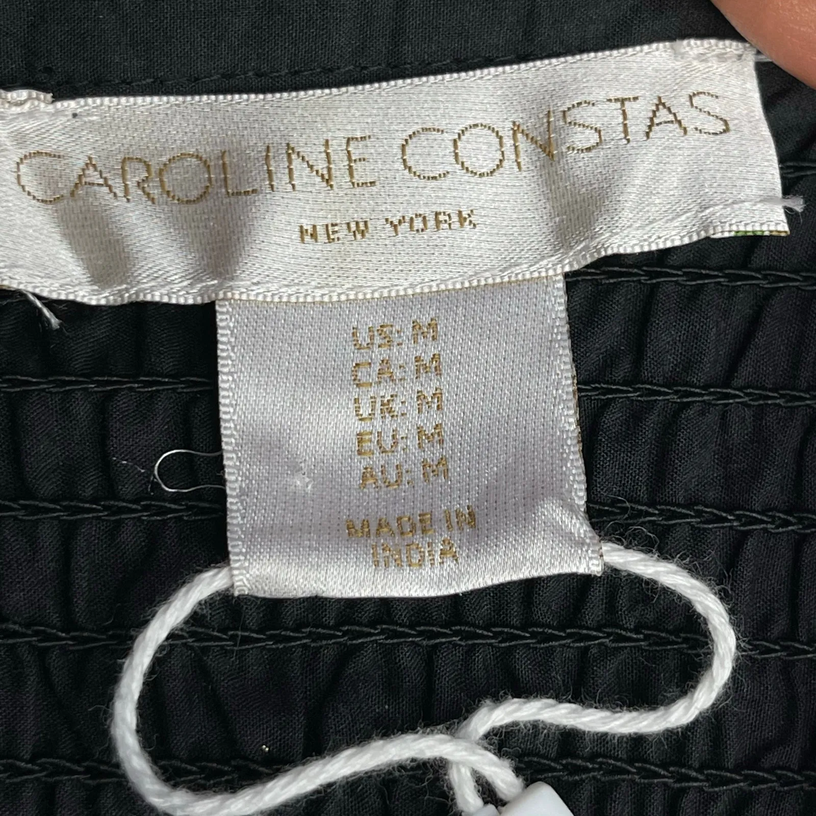 Caroline Constas New Embroidered Peplum Waist Spaghetti Strap Black Dress Sz M Size M - Image 4