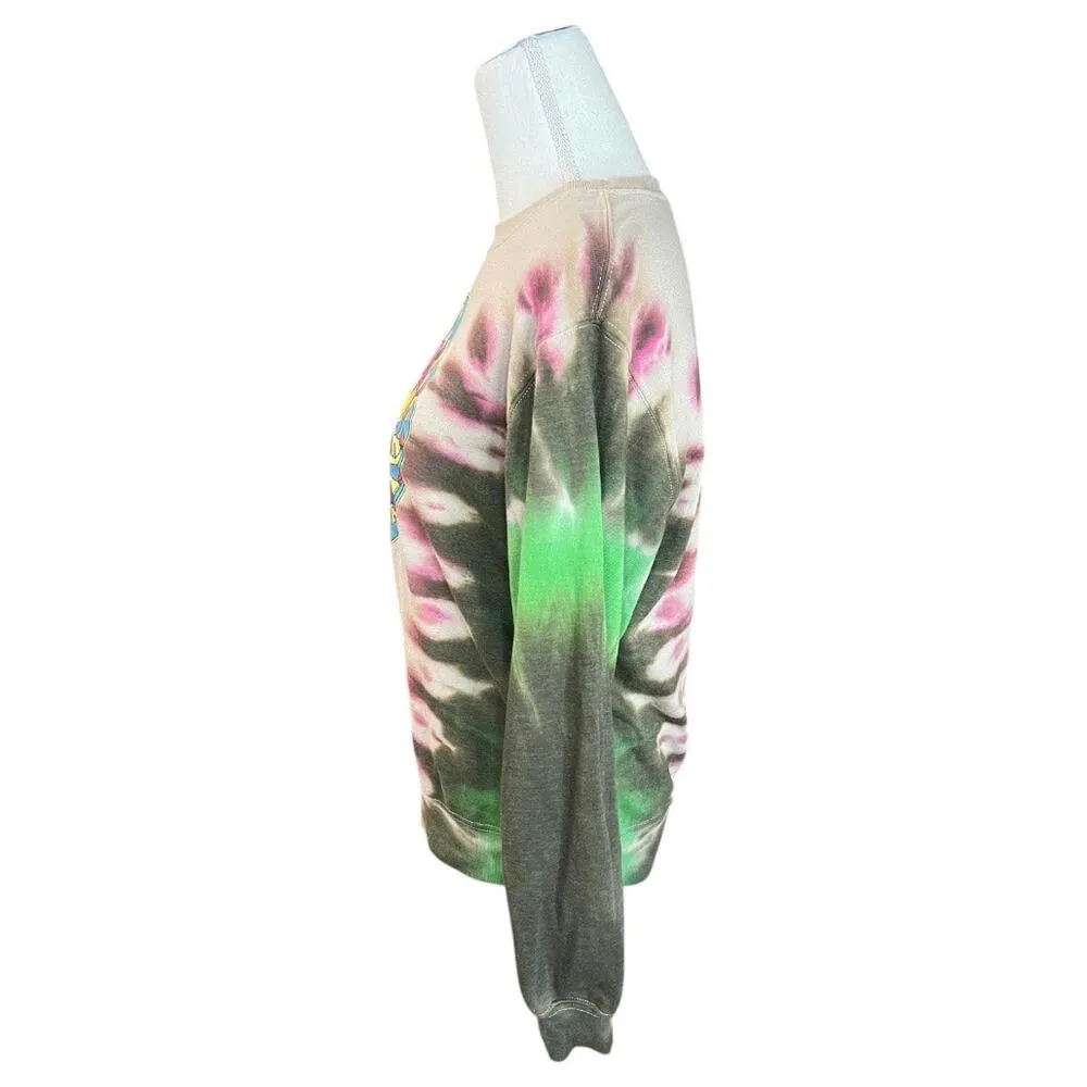 Grateful Dead Cream and Green Tiedye Crewneck Sweater hippie festival band - Image 3