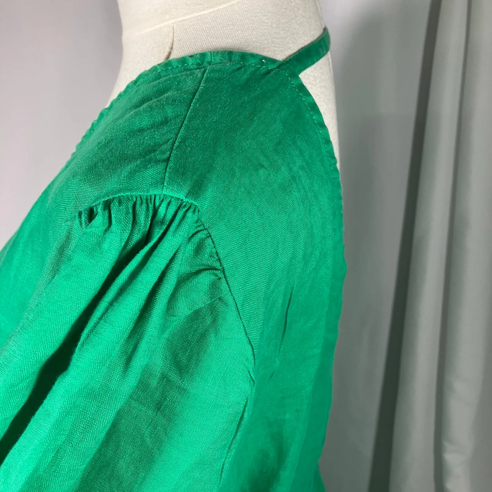 Fatface Green Vivvie‎ Linen Midi Dress Womens 14R Pockets Bright Clean Girl - Image 10