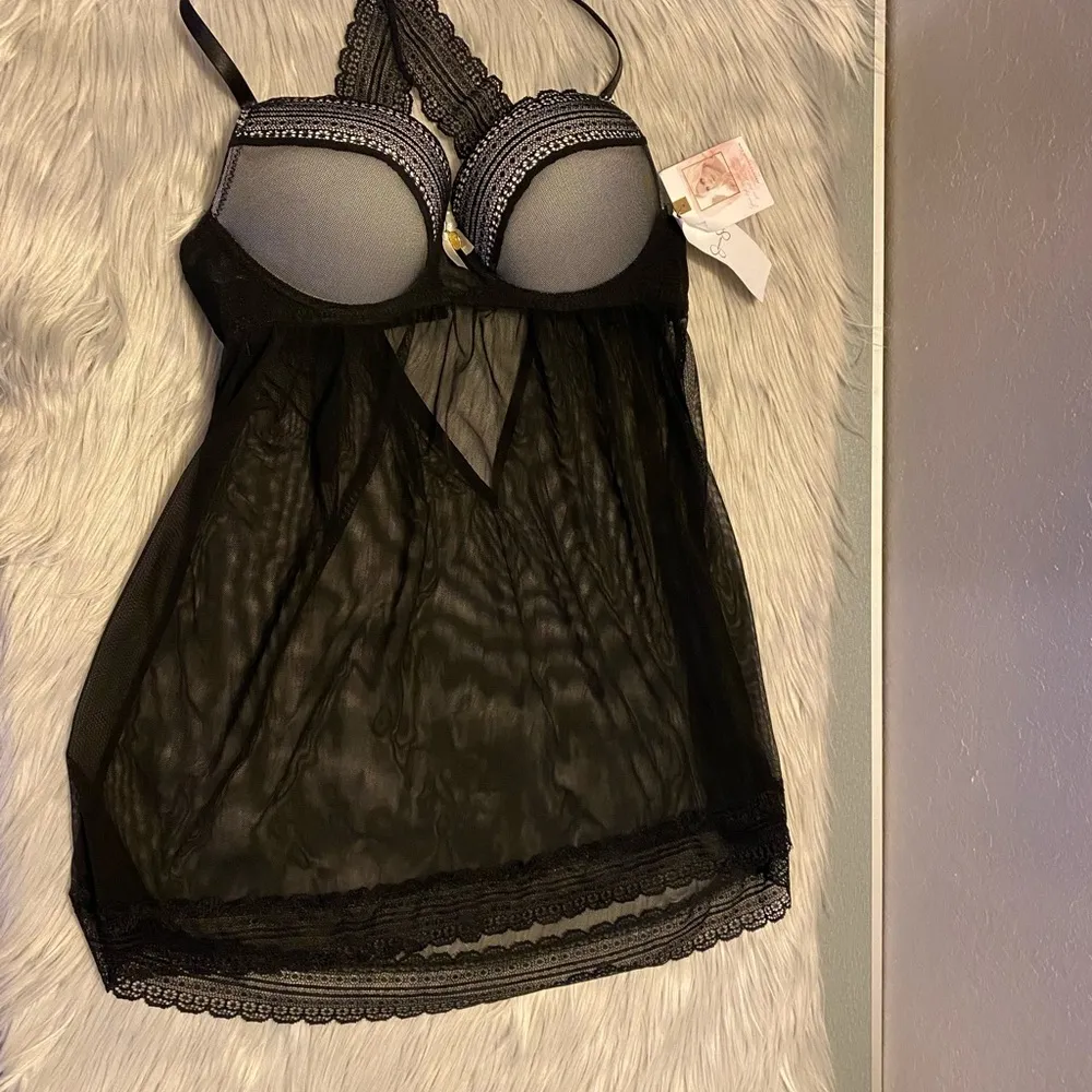 🆕 Jessica Simpson Black Lace Teddy with Push Up Bra Top - Image 2
