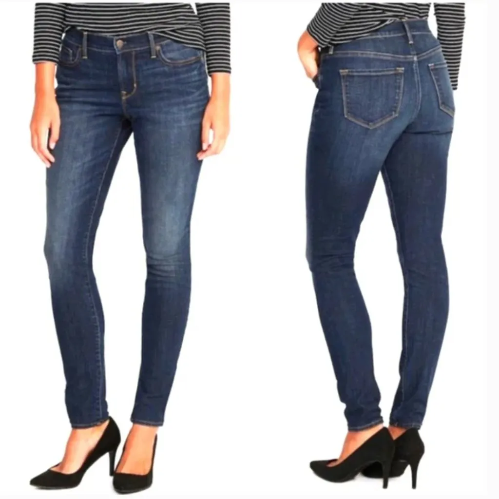 Old Navy Mid-Rise Curvy Skinny Jean Dark Wash 4R - Image 2
