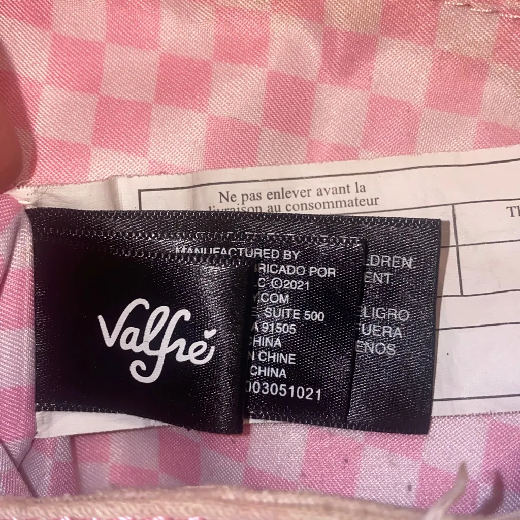 Valfre Loungefly Baby Pink Tye Die Devil Canvas Backpack With Checkered Inner - Image 13