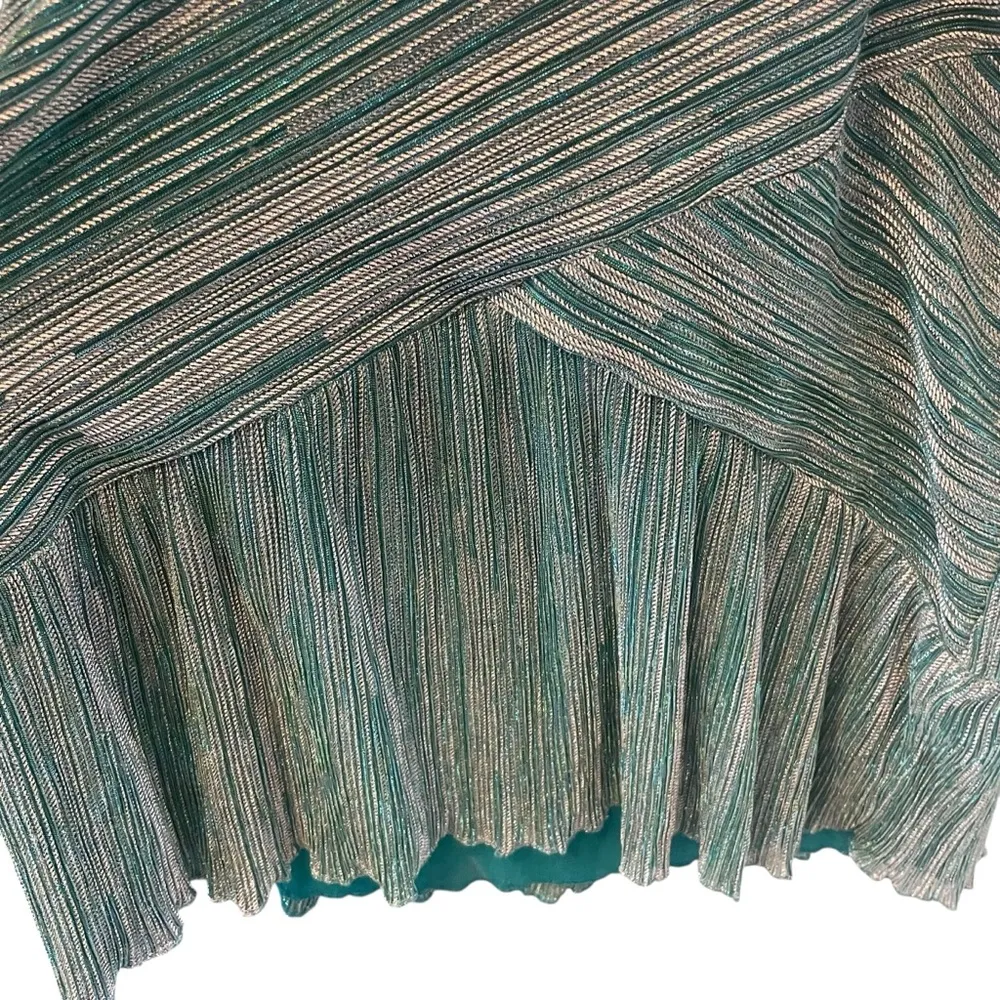 SAYLOR Nyah Mini Dress Teal Metallic Cocktail Puff Sleeves NWT - Image 8