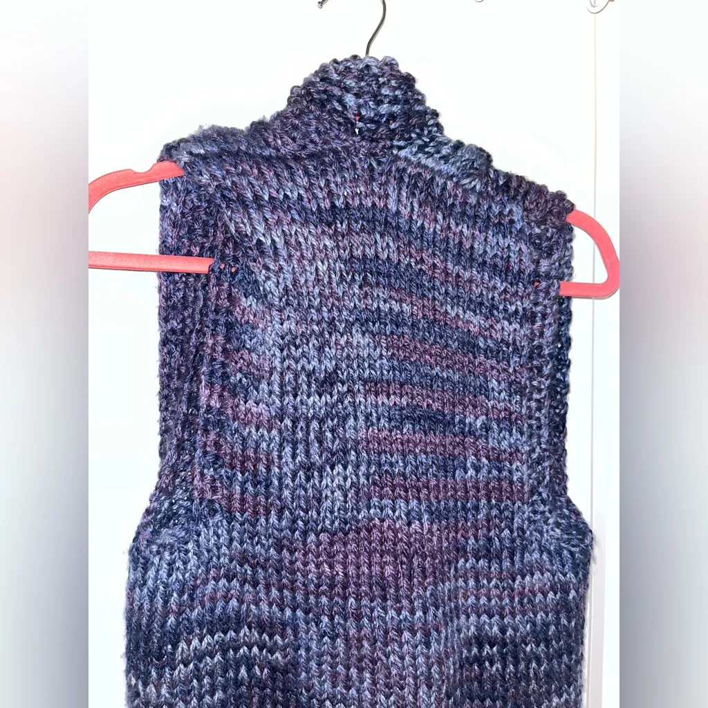 Chunky Knit Shawl CollarCardigan Vest Set Cozy Handmade Style Sleeveless Sweater - Image 7