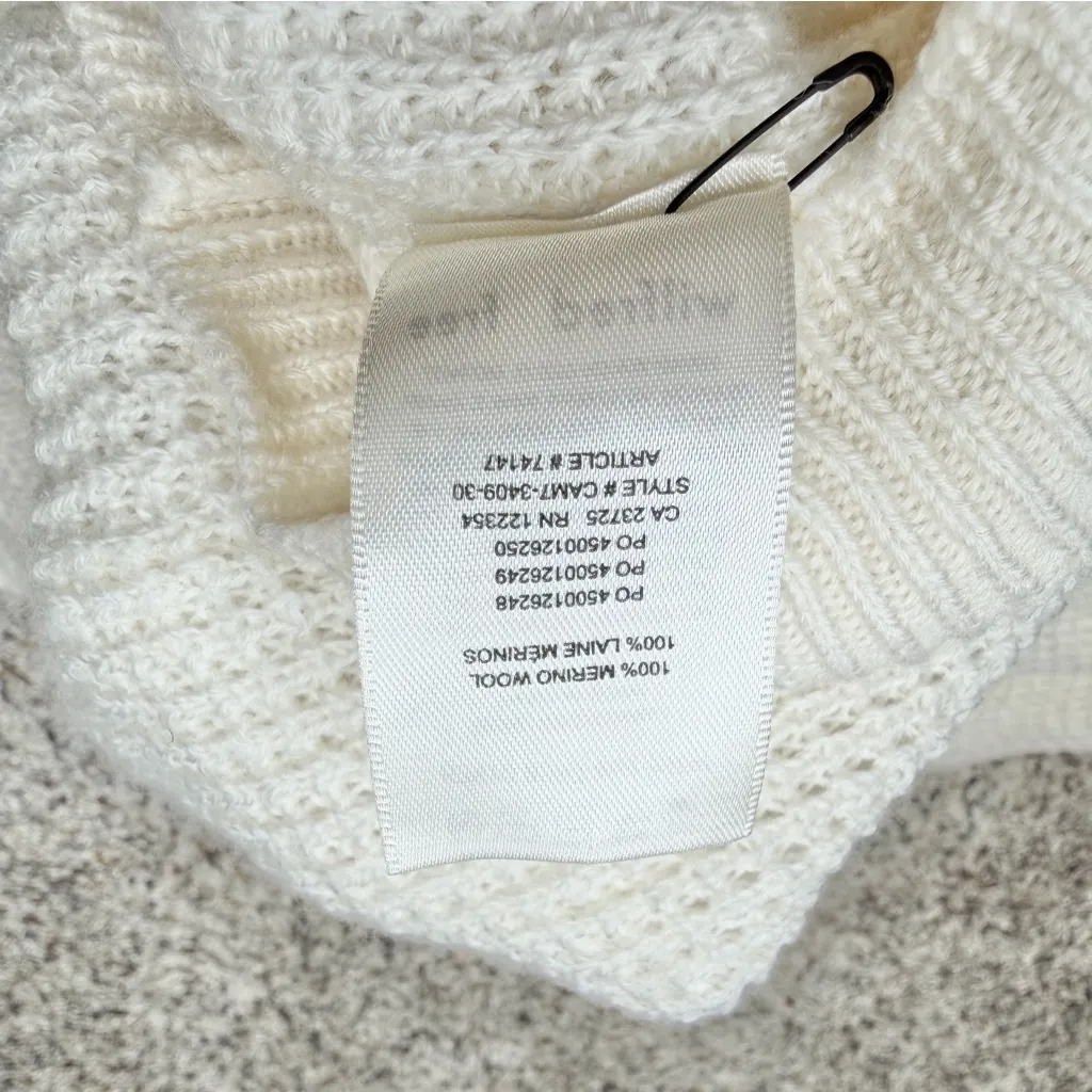 Aritzia Wilfred Free Crewneck Merino Wool Knit Sweater Cream White Medium M - Image 6